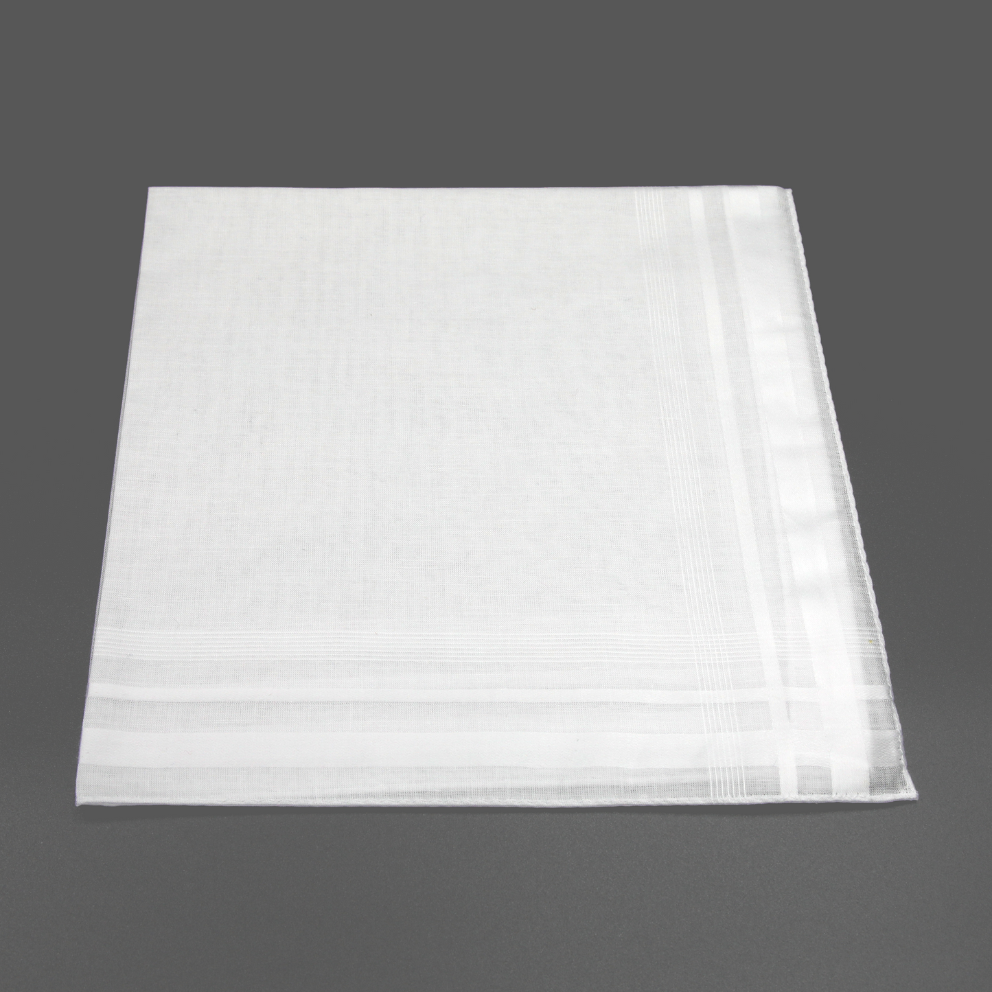 Rosdale - Mens Hankies - European Design - White With Embossed Border