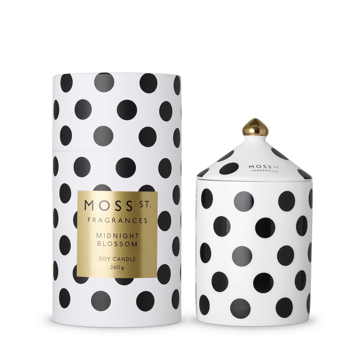 Moss St Ceramic Large Candle - Midnight Blossom - 360g