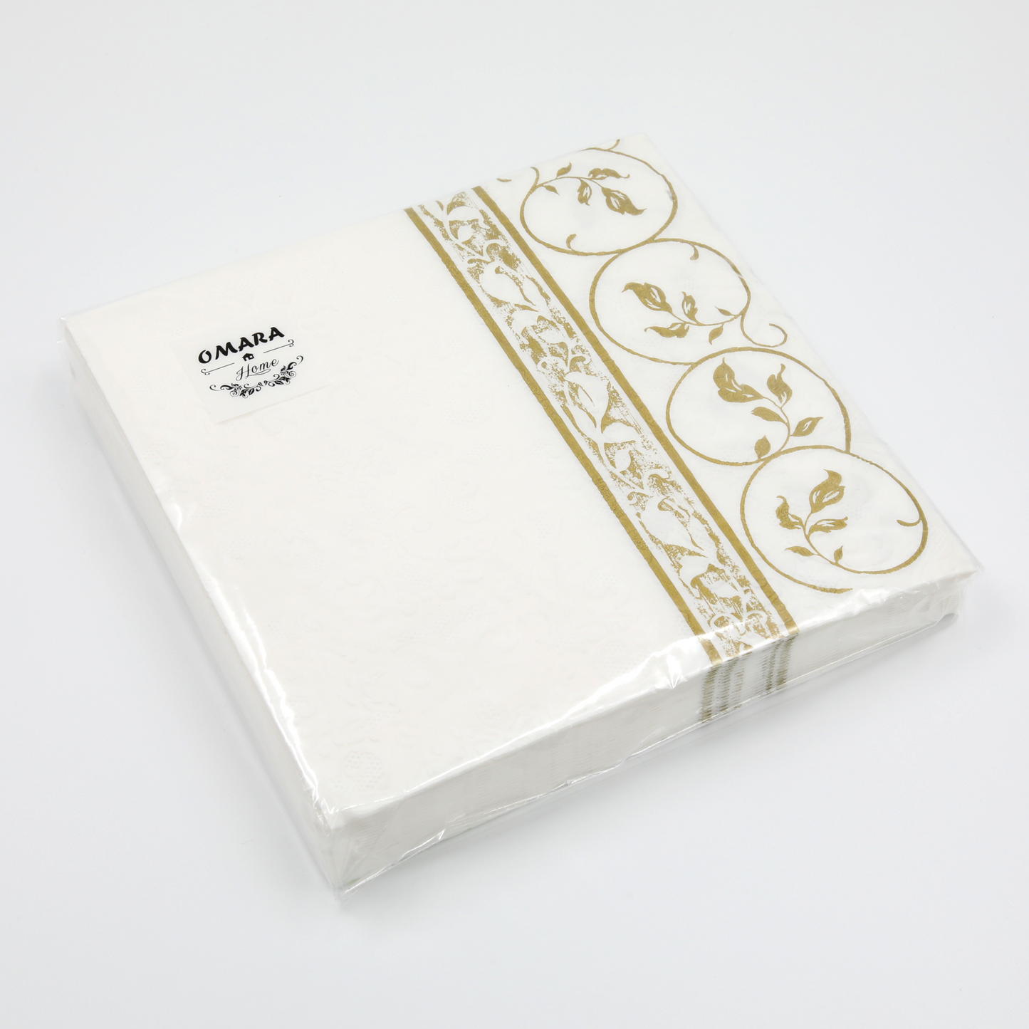 Paper Napkins - Versailles Gold Embossed Side Border - 20Pk