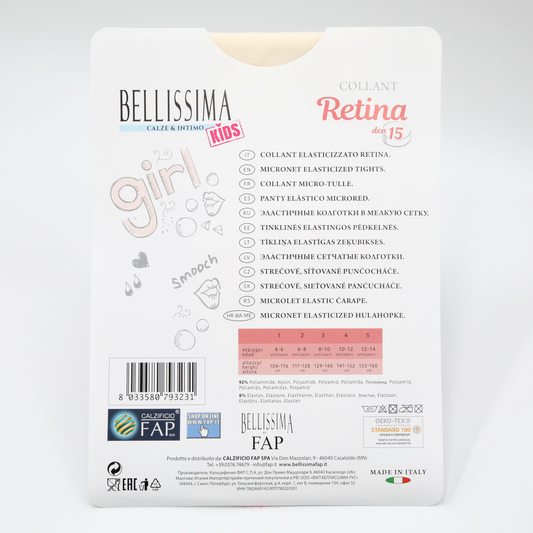 Bellissima Girl Coloured Tights - Retina