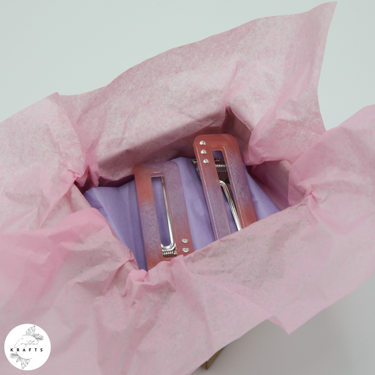 Hair Clip Pair - Pink&Purple Heart Trio