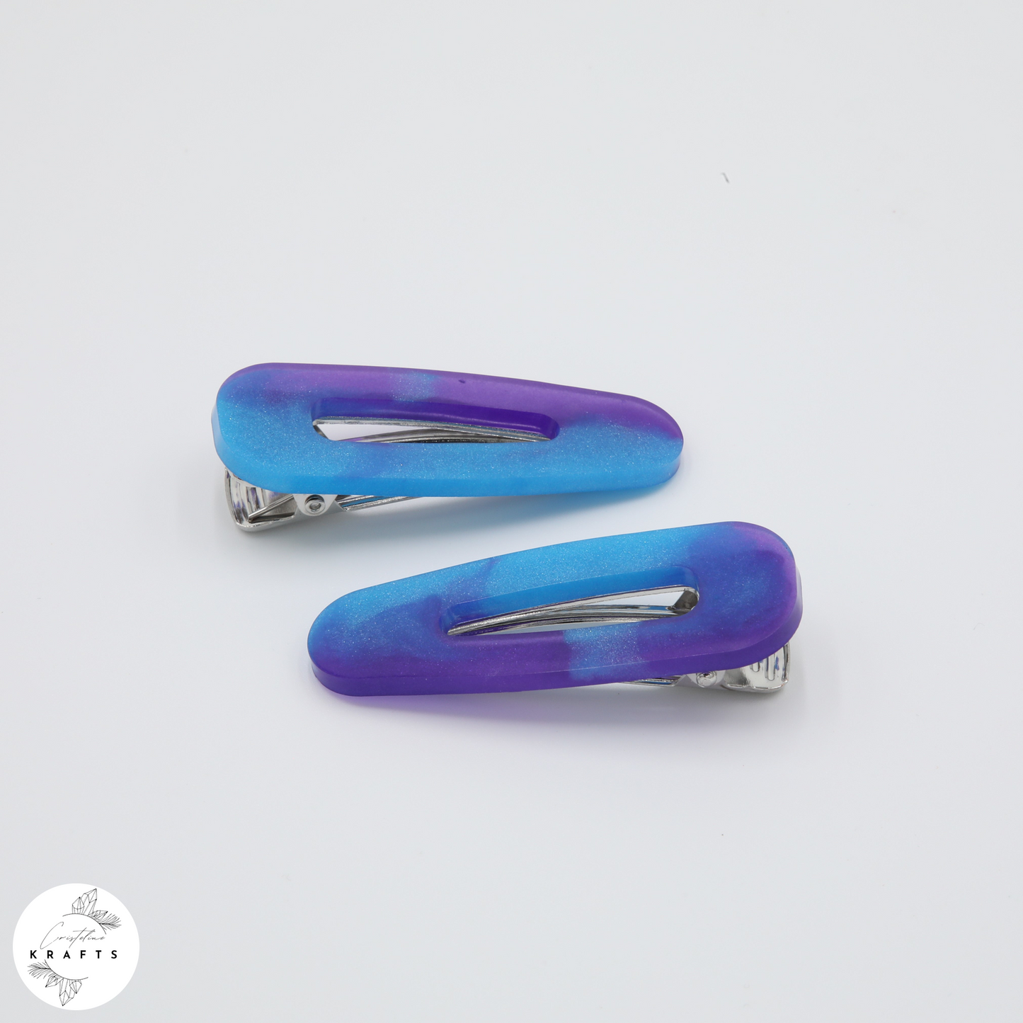 Hair Clip Pair - Blue & Purple