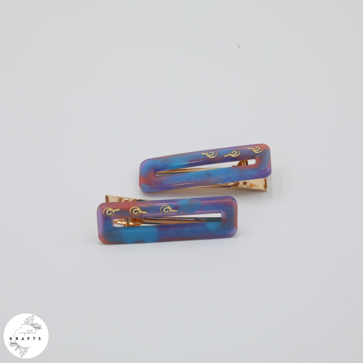 Hair Clip Pair - Pink&Purple&Blue Lollipop Trio