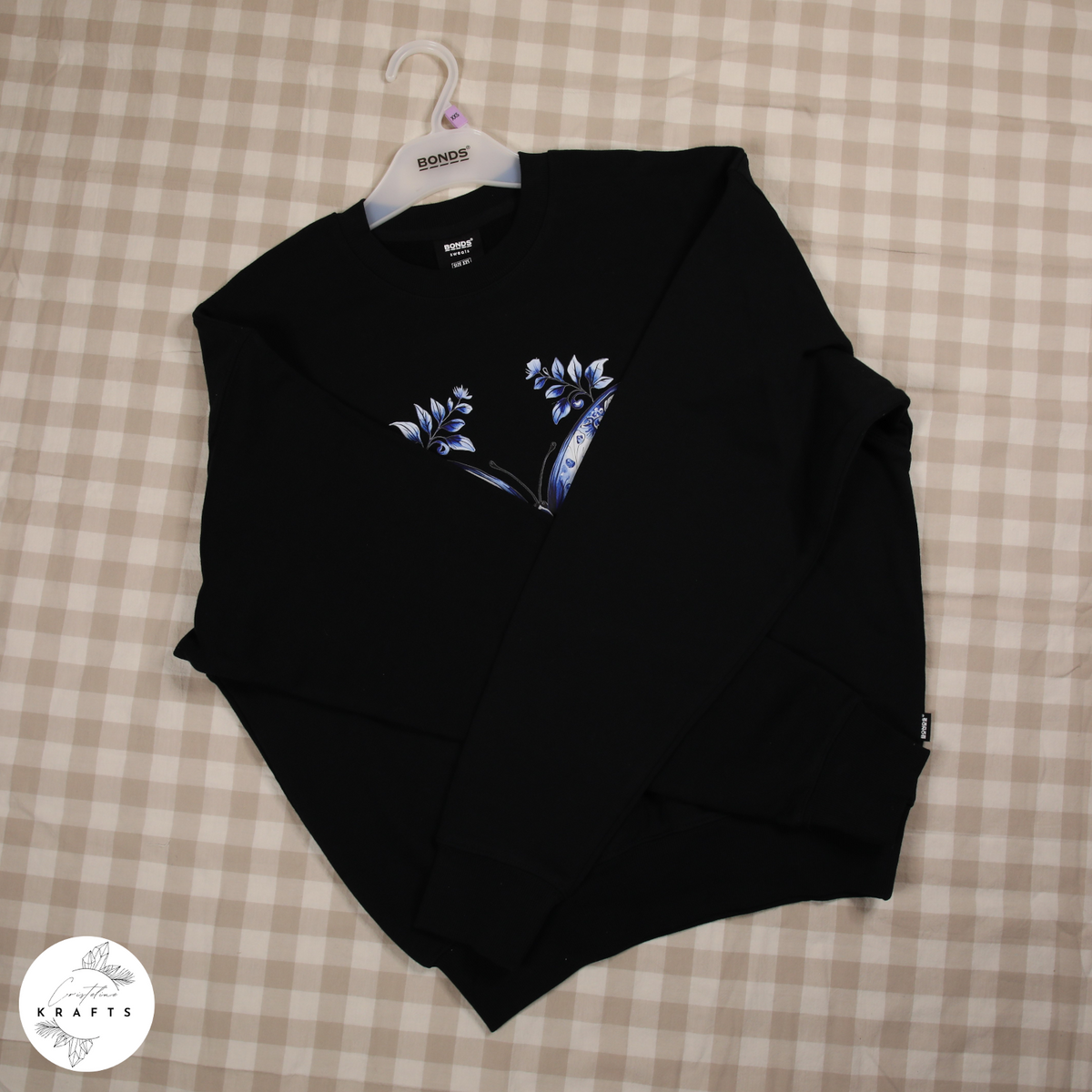 Bonds - Black Jumper - Blue Butterfly