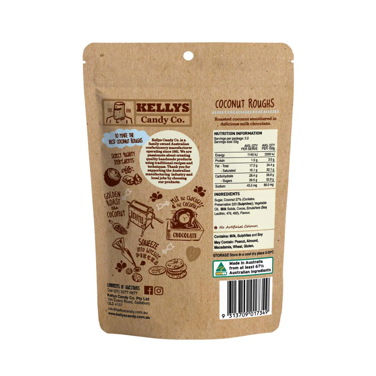 Kellys Candy Co - Coconut Roughs - 160g