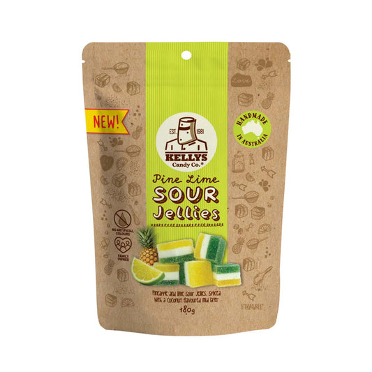 Kellys Candy Co - Pine Lime Sour Jellies - 180g