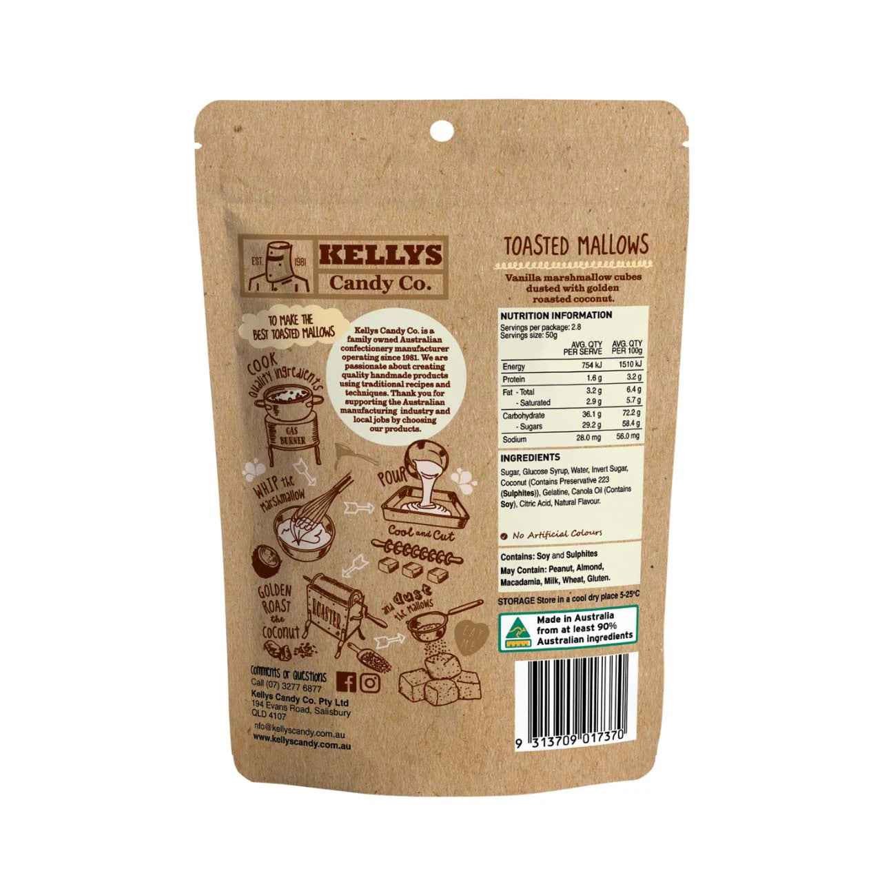 Kellys Candy Co - Toasted Mallows - 140g