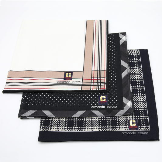 Armando Caruso - Mens Hankies - Black Dot