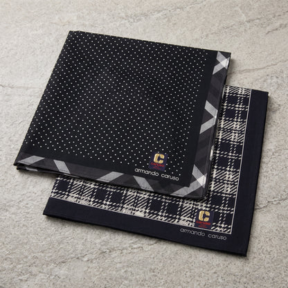 Armando Caruso - Mens Hankies - Black Dot