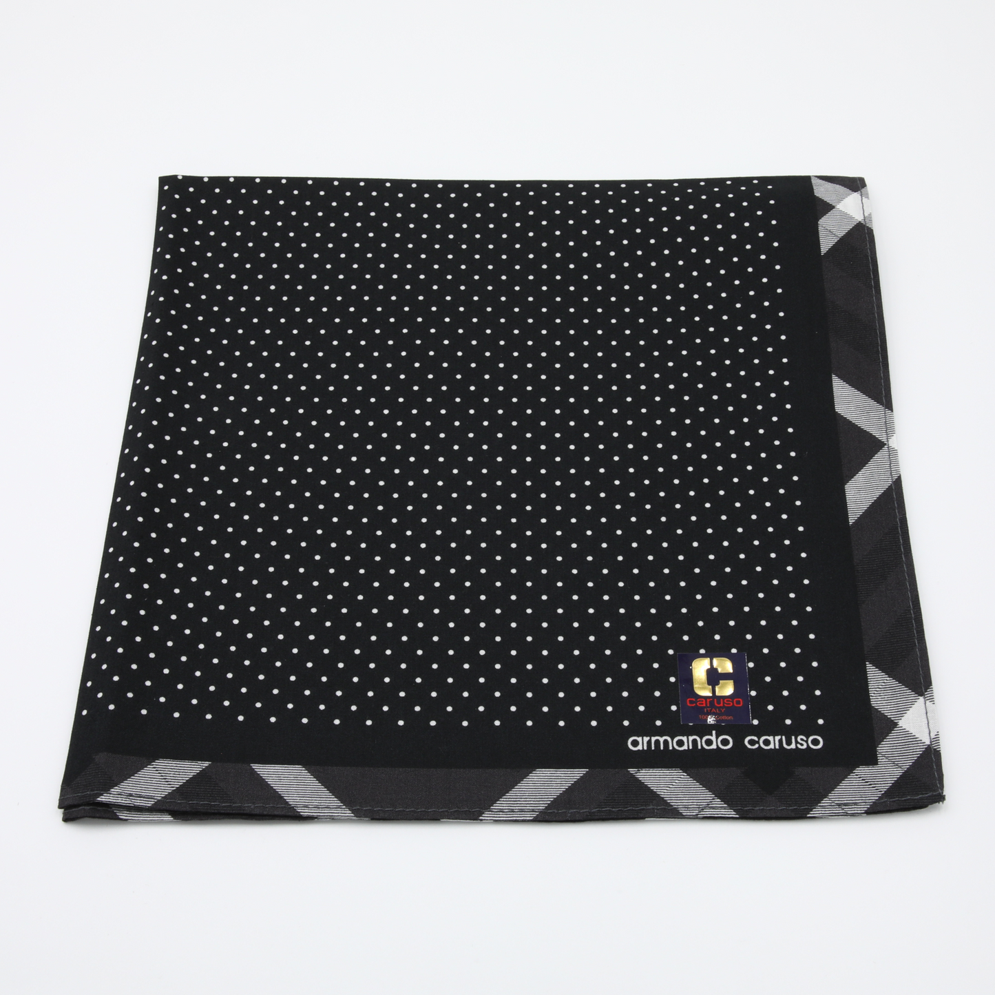 Armando Caruso - Mens Hankies - Black Dot