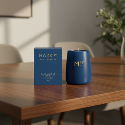 Moss St Soy Candle - Sandalwood & Sea Salt - 80g