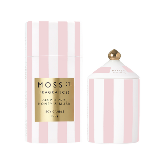 Moss St Ceramic Mini Candle - Raspberry, Honey & Musk - 100g