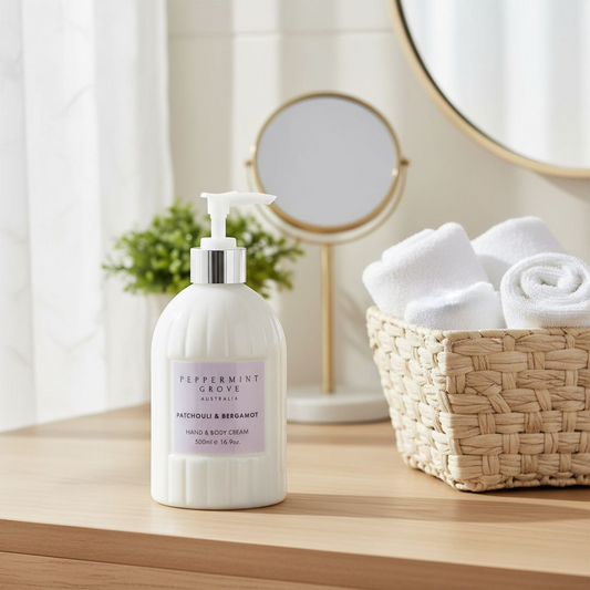 Peppermint Grove Hand & Body Cream Pump - Patchouli & Bergamot - 500mL