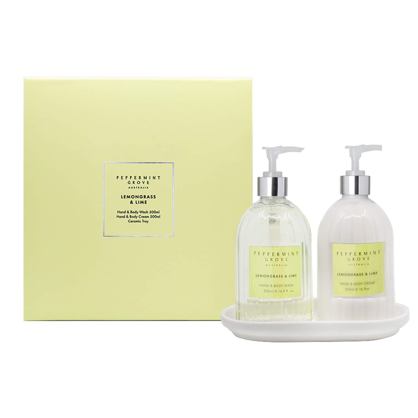 Peppermint Grove Hand Care Gift Set - Lemongrass & Lime - 500mL