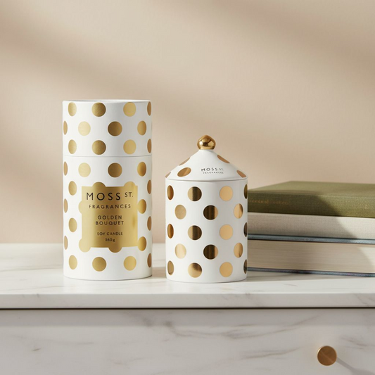 Moss St Ceramic Large Candle - Golden Bouquet - 360g