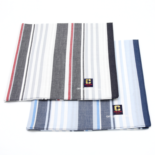 Armando Caruso - Mens Hankies - Denim Stripes