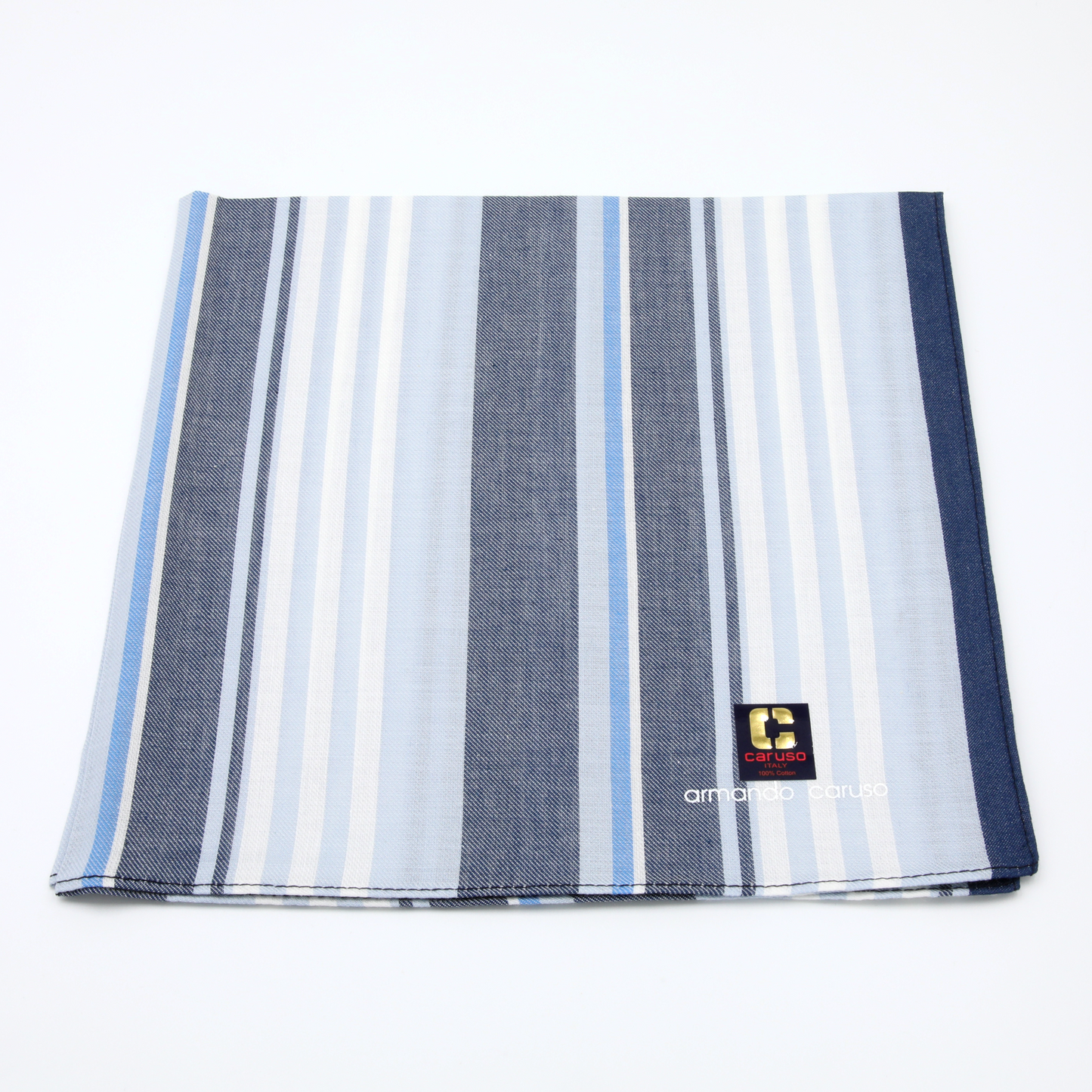 Armando Caruso - Mens Hankies - Denim Stripes