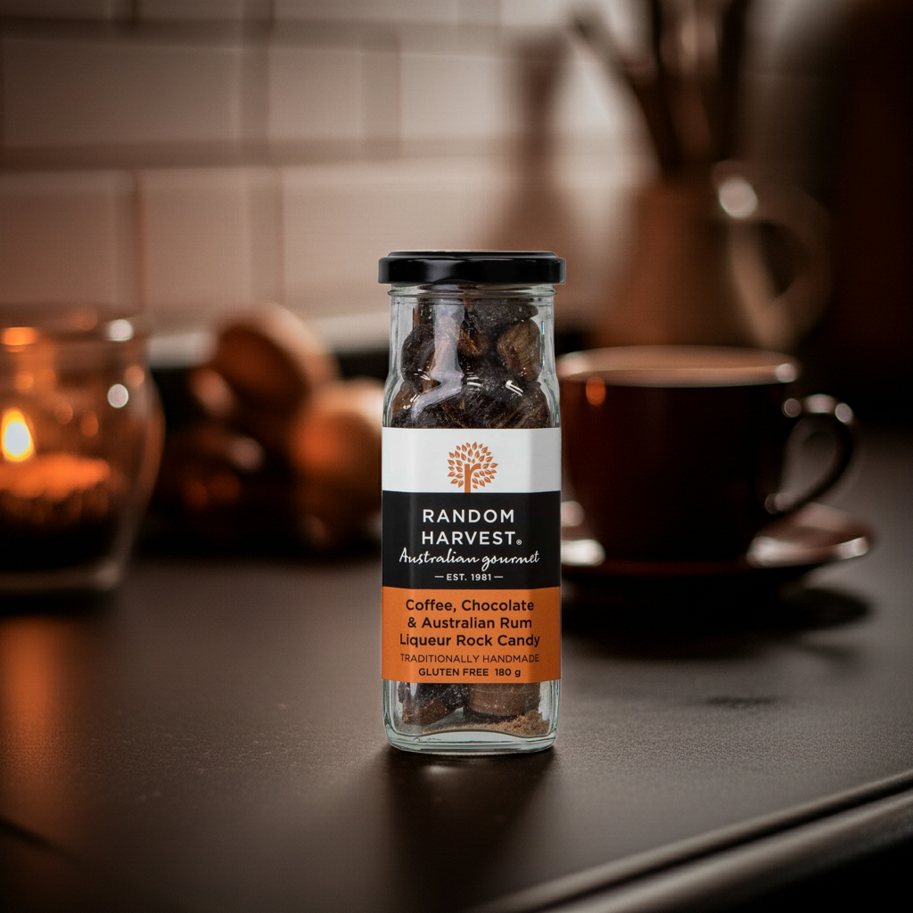 Random Harvest - Coffee, Chocolate & Australian Rum Liqueur Rock Candy - 180g