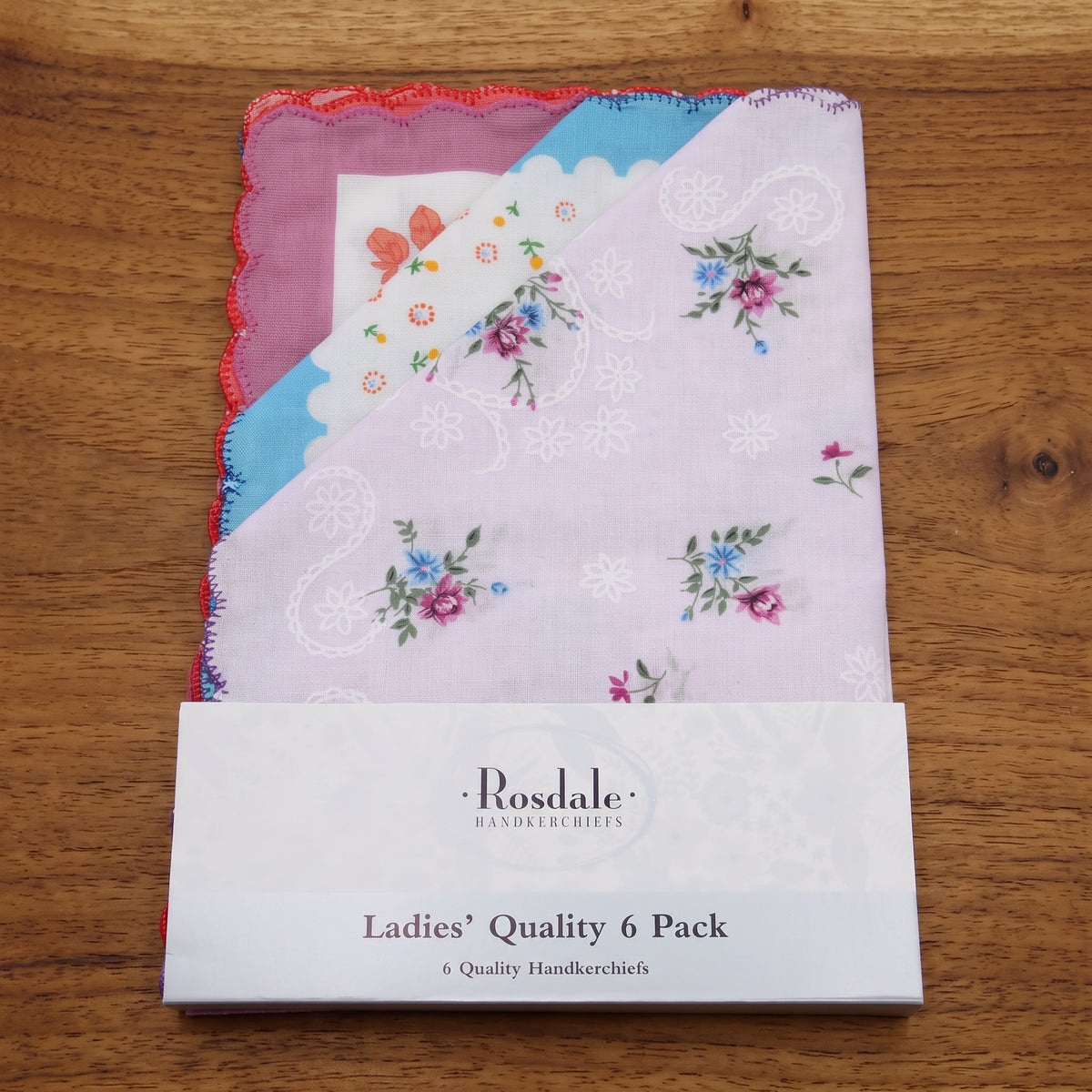 Rosdale - Ladies Hankies - Scalloped Edge 6pk