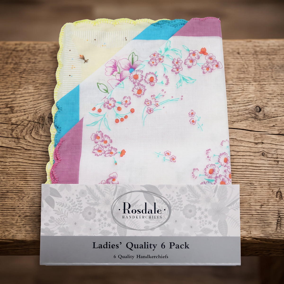Rosdale - Ladies Hankies - Scalloped Edge 6pk