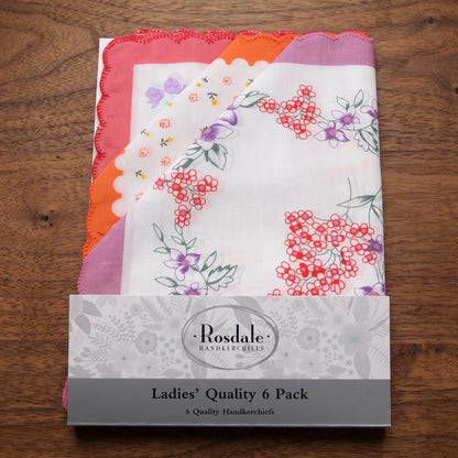 Rosdale - Ladies Hankies - Scalloped Edge 6pk