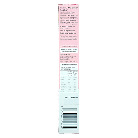 Nougat & Nice - Fig & Raspberry Bar - 100g