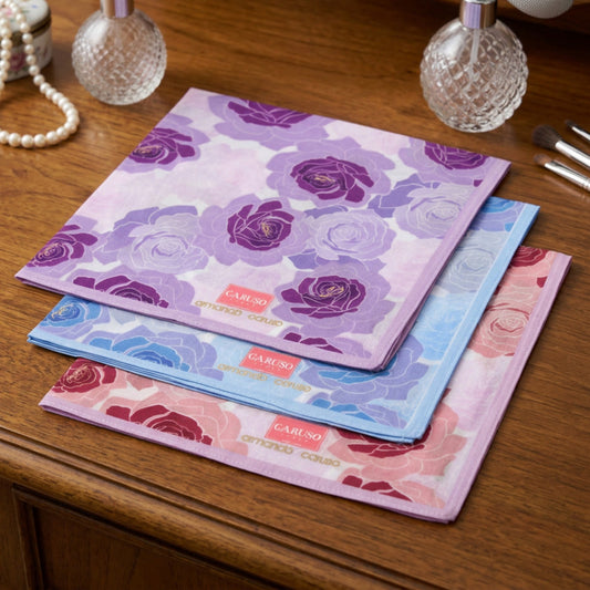 Armando Caruso - Ladies Hankies - Roses Two Tone