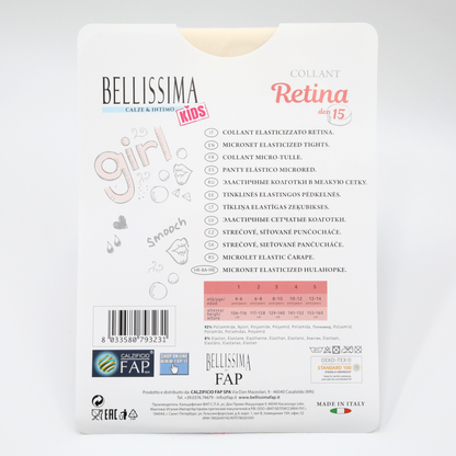 Bellissima Girl Coloured Tights - Retina