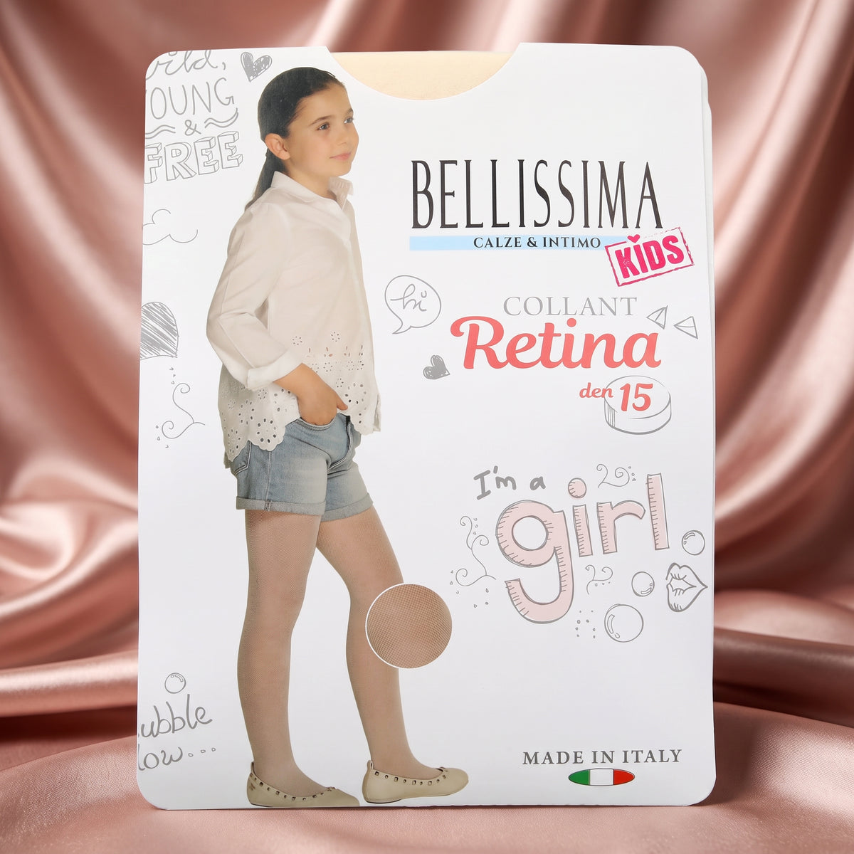 Bellissima Girl Coloured Tights - Retina