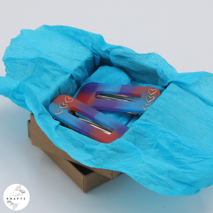 Hair Clip Pair - Pink&Purple&Blue Heart Stack