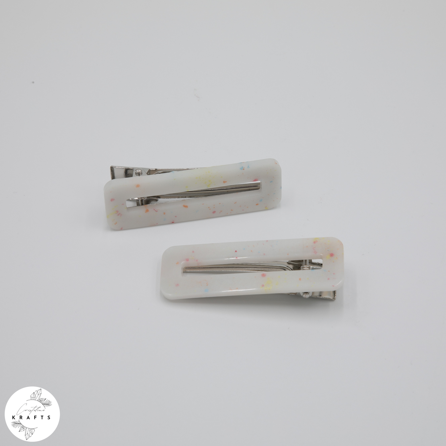 Hair Clip Pair - Multicolour Speckles