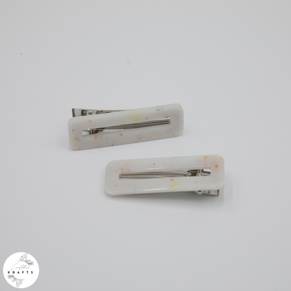 Hair Clip Pair - Multicolour Speckles