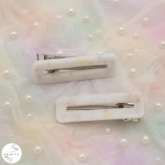 Hair Clip Pair - Multicolour Speckles