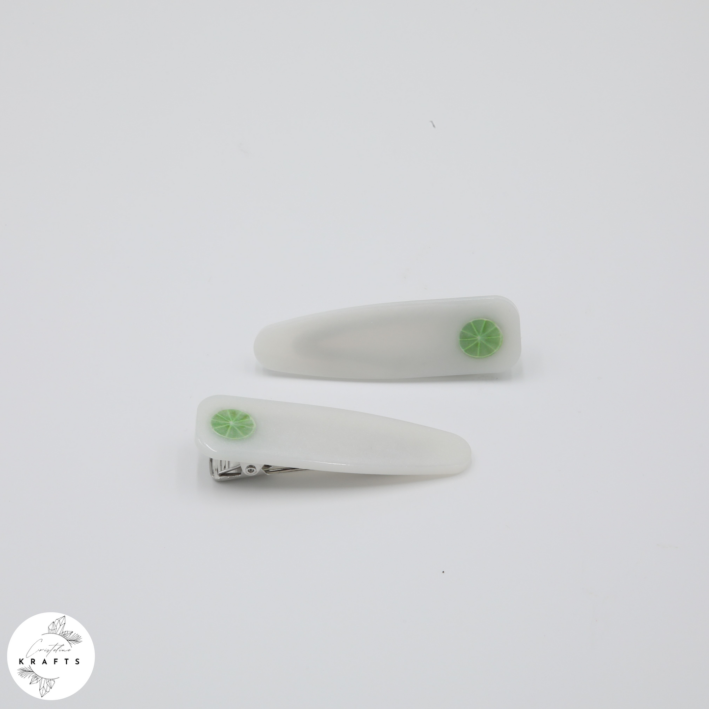 Hair Clip Pair - Pearly White
