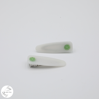 Hair Clip Pair - Pearly White