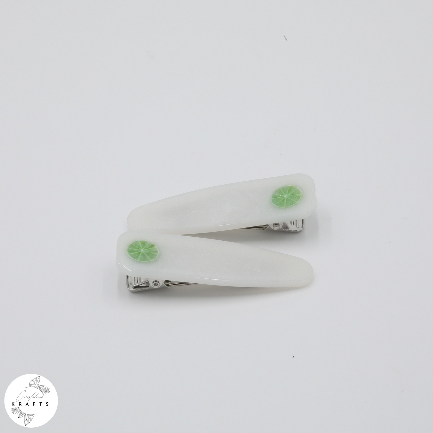 Hair Clip Pair - Pearly White