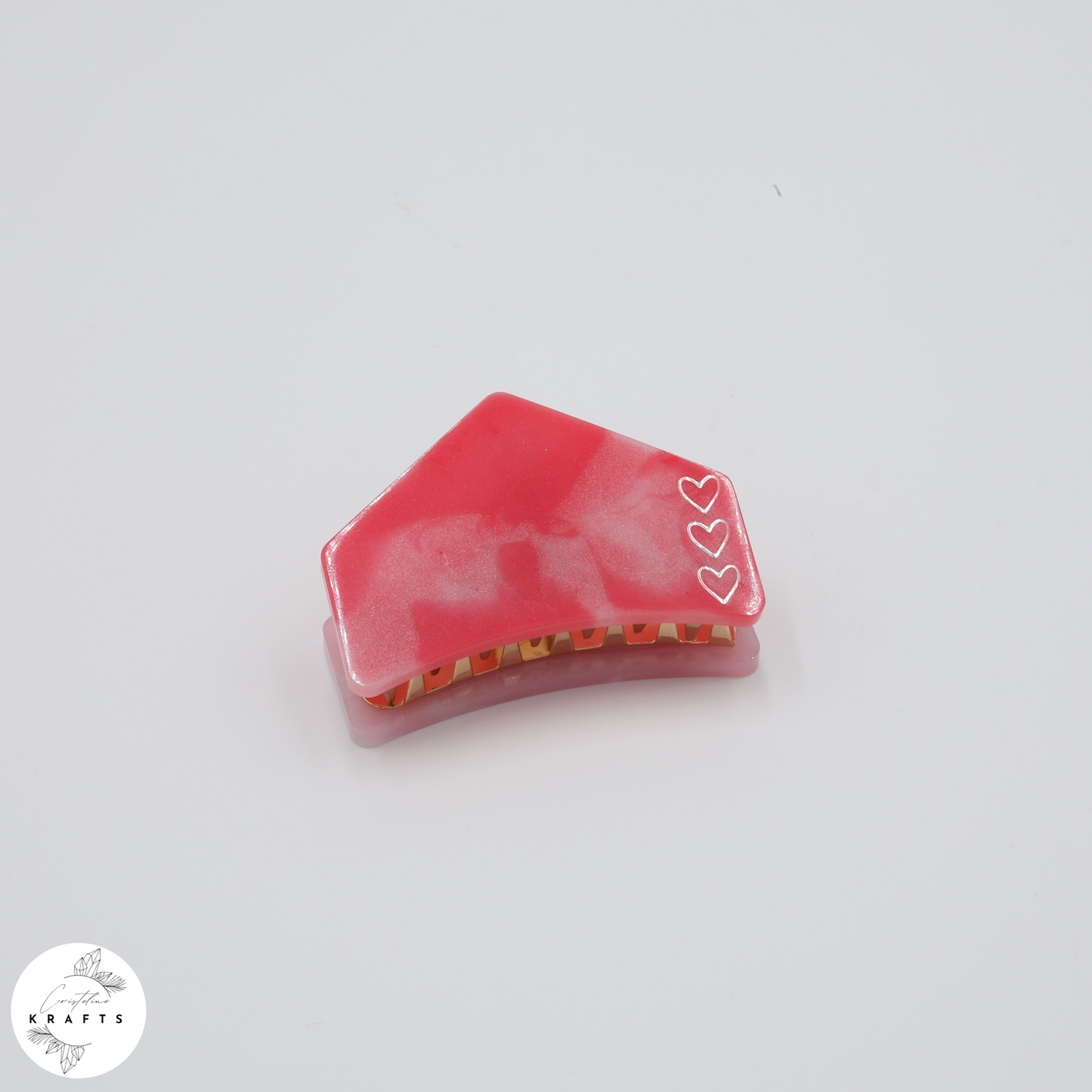 Hair Claw - Pink Heart Trio