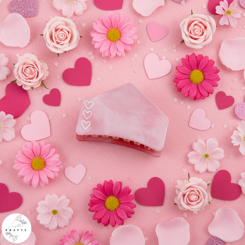 Hair Claw - Pink Heart Trio