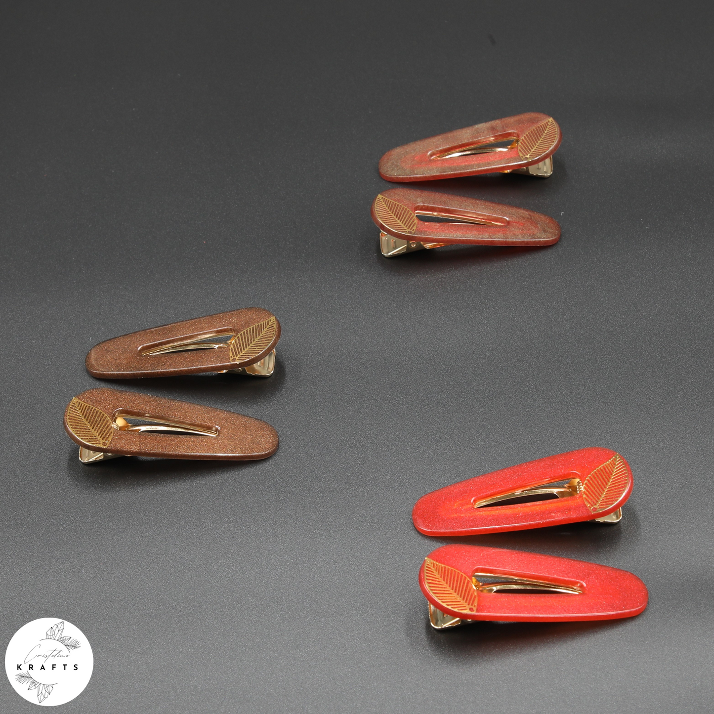 Triangle Pair - Gold Classic Leaf - Autumn