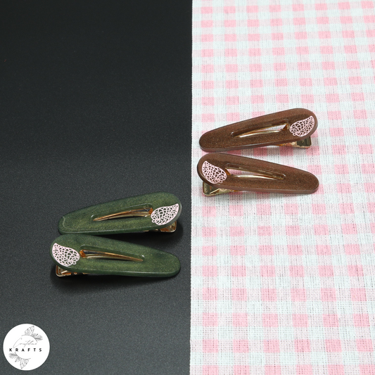 Triangle Pair - Pink Vintage Leaf - Autumn