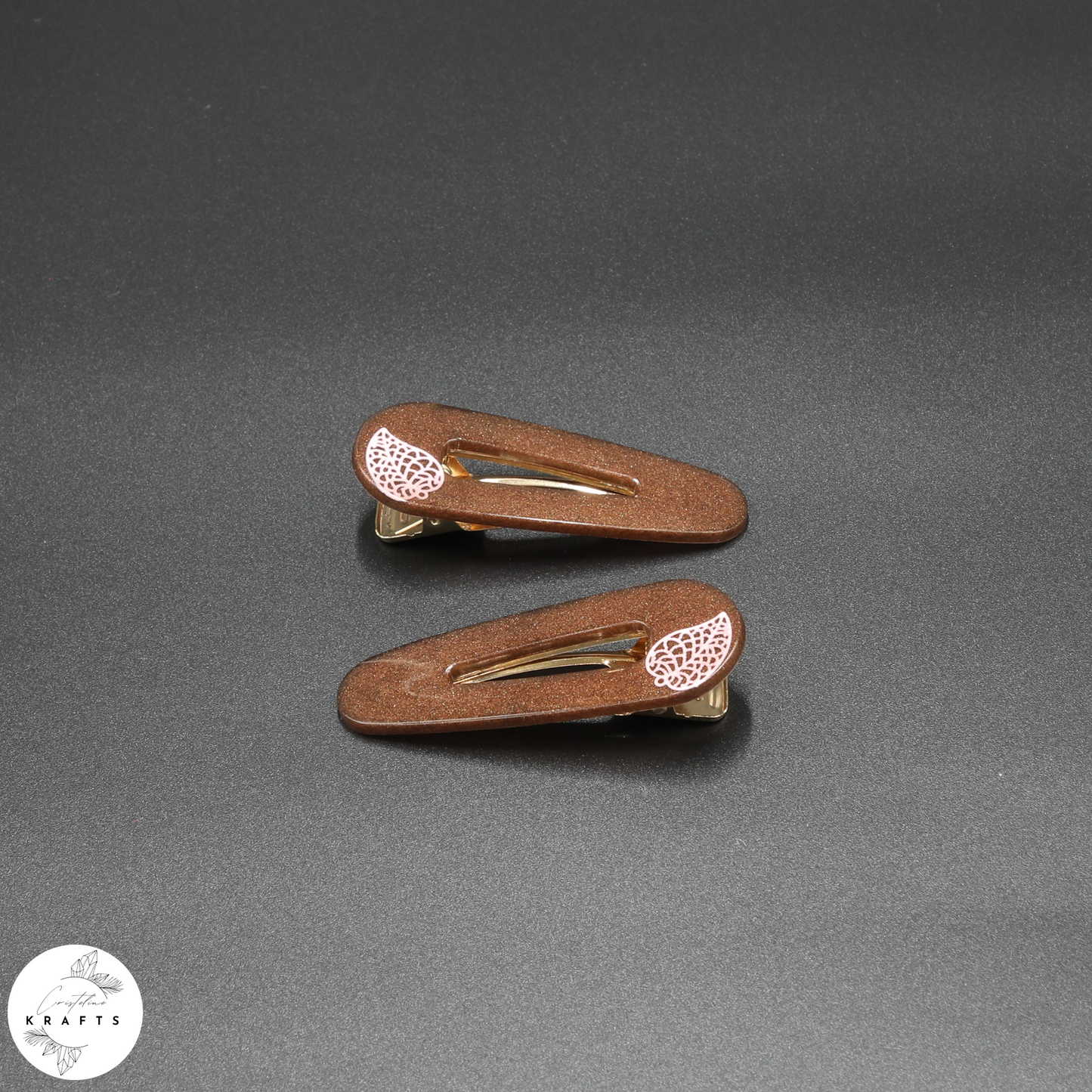 Triangle Pair - Pink Vintage Leaf - Autumn