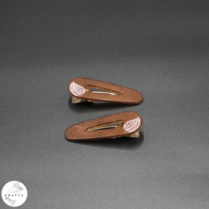 Triangle Pair - Pink Vintage Leaf - Autumn