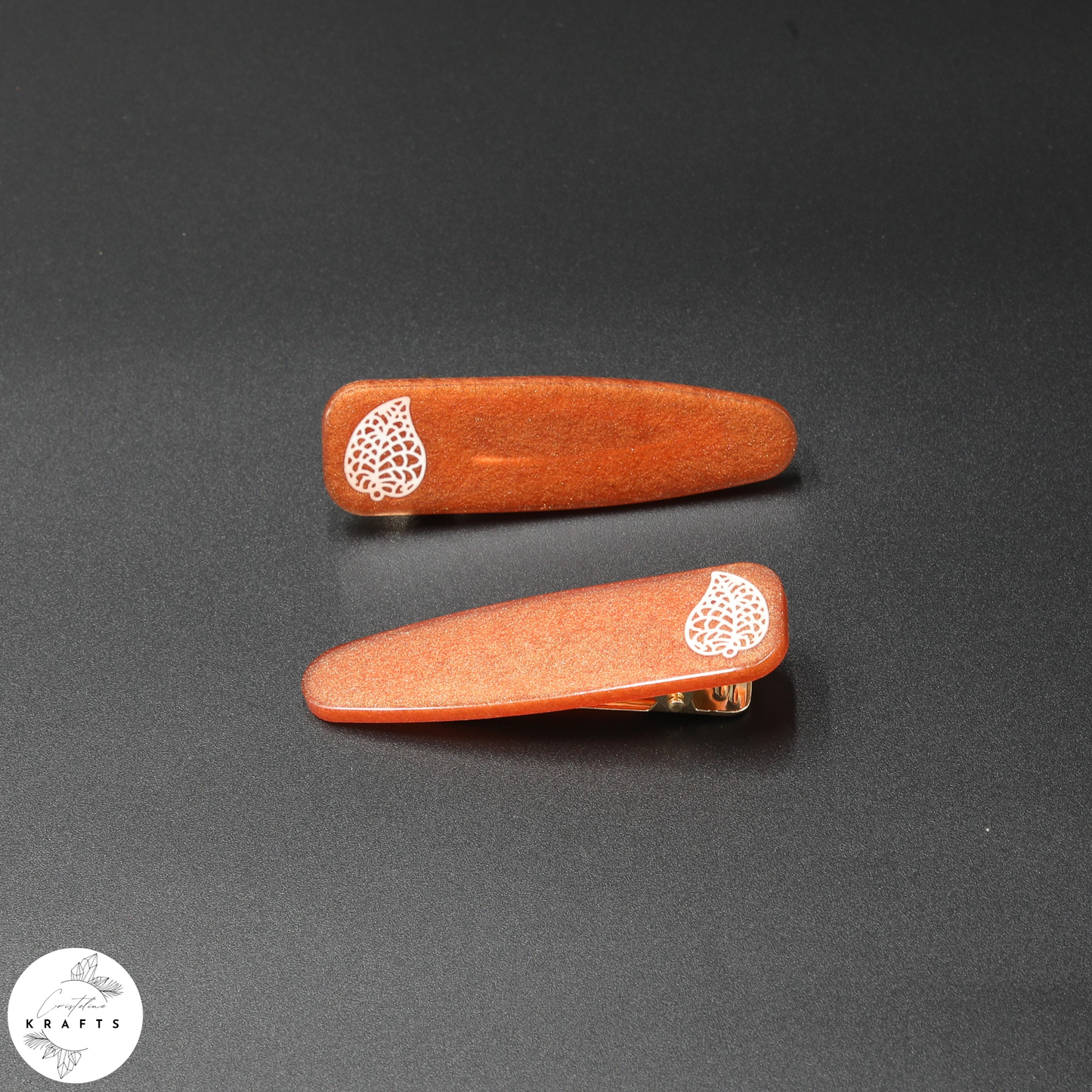 Solid Pair - White Vintage Leaf - Autumn