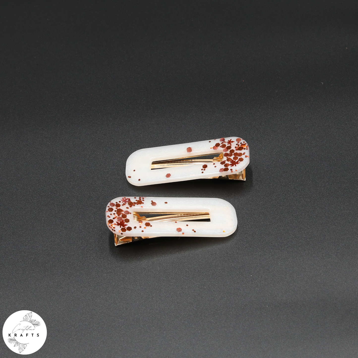 Pearly White - Orange Confetti