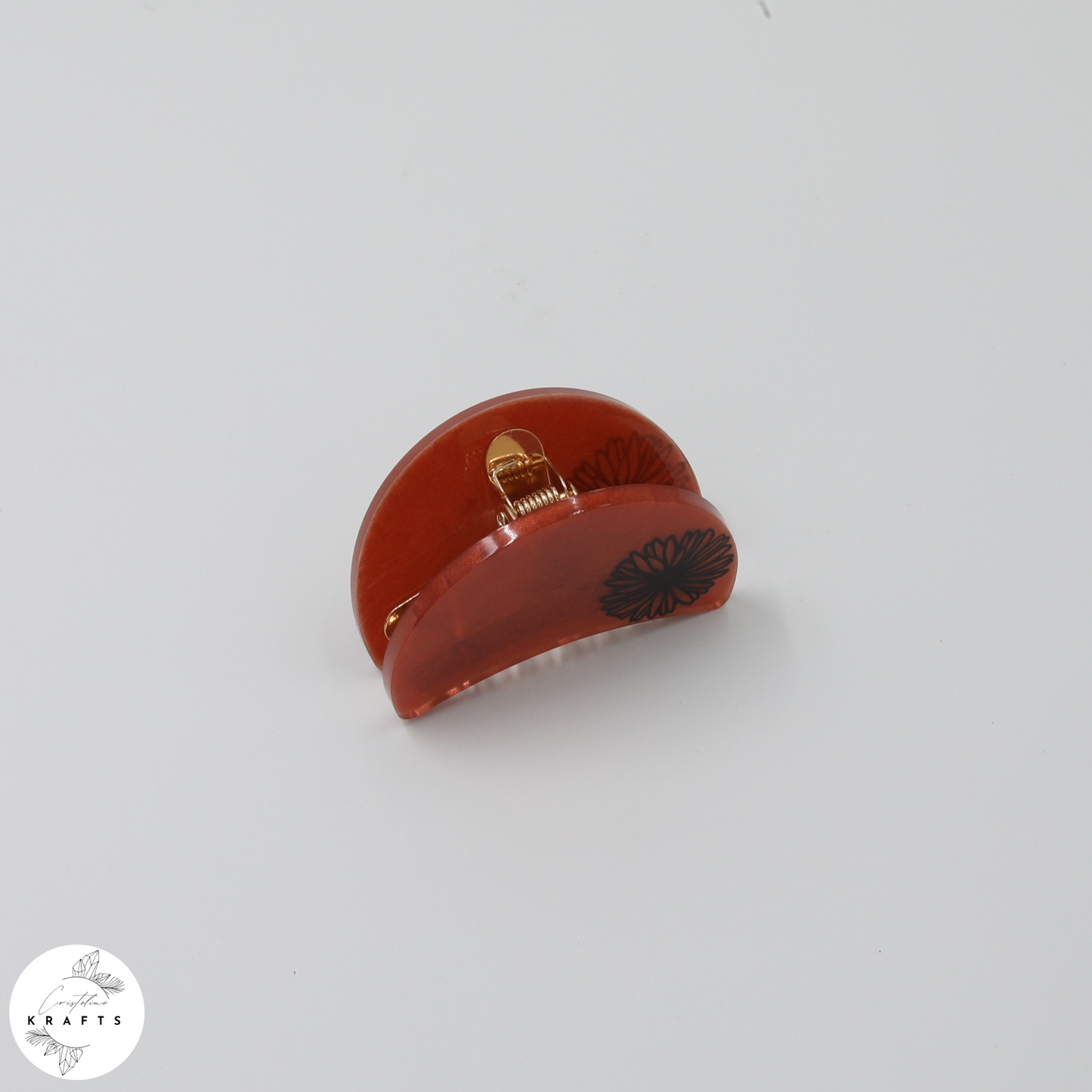Hair Claw - Red Brown - Black Dandelion
