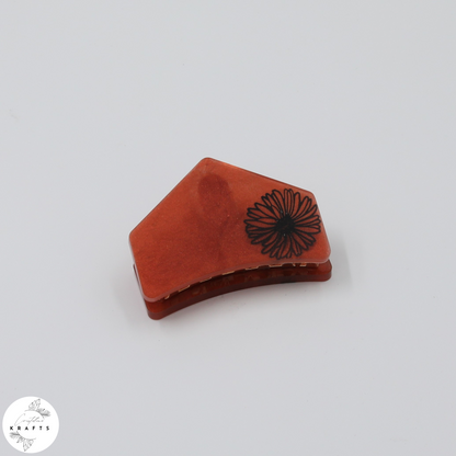 Hair Claw - Red Brown - Black Dandelion