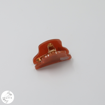 Hair Claw - Bronzed - Classic White Leaf