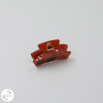 Hair Claw - Red Brown - Black Leaf Duo