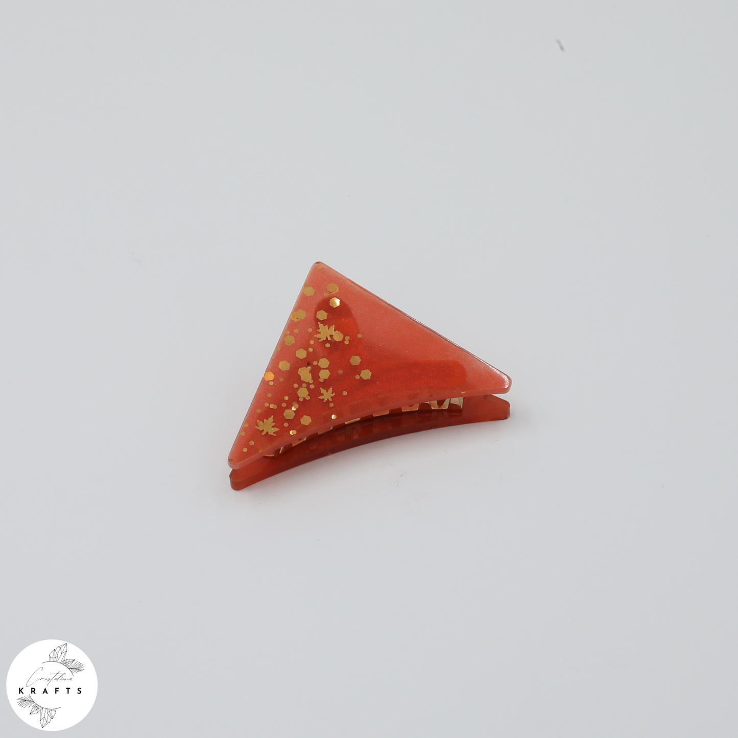 Hair Claw - Gold Autumn Confetti - Red Orange