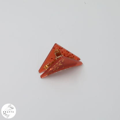 Hair Claw - Gold Autumn Confetti - Red Orange